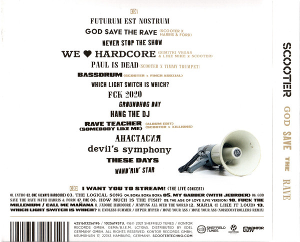 Held og lykke Krydderi gentage Scooter ‎– God Save The Rave – CD (2021) – Place4music.dk