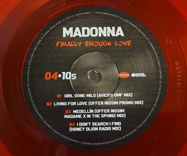 Madonna – Finally Enough Love - Lp Red edition (2022) - Billede 3