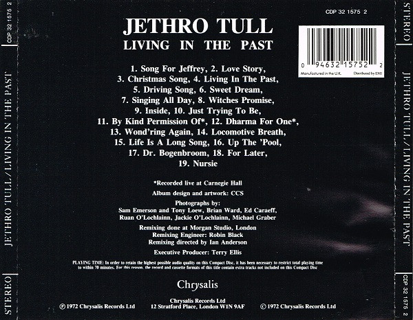 Jethro Tull – Living In The Past - Cd (1990) - Billede 2