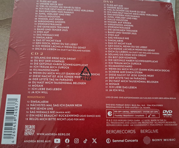Andrea Berg Live - Turnéen 2025 (Premium Edition) - Cd,Dvd (2025) - Billede 2