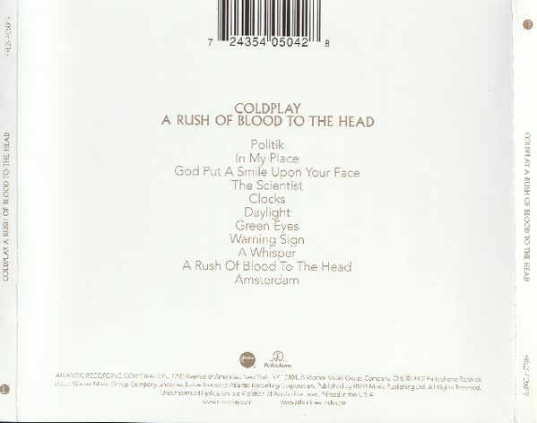 Coldplay – A Rush Of Blood To The Head - Cd (2002) - Billede 2