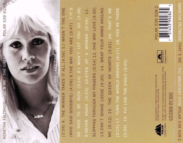 Agnetha Fältskog – That's Me - The Greatest Hits - Cd (1998) - Billede 2