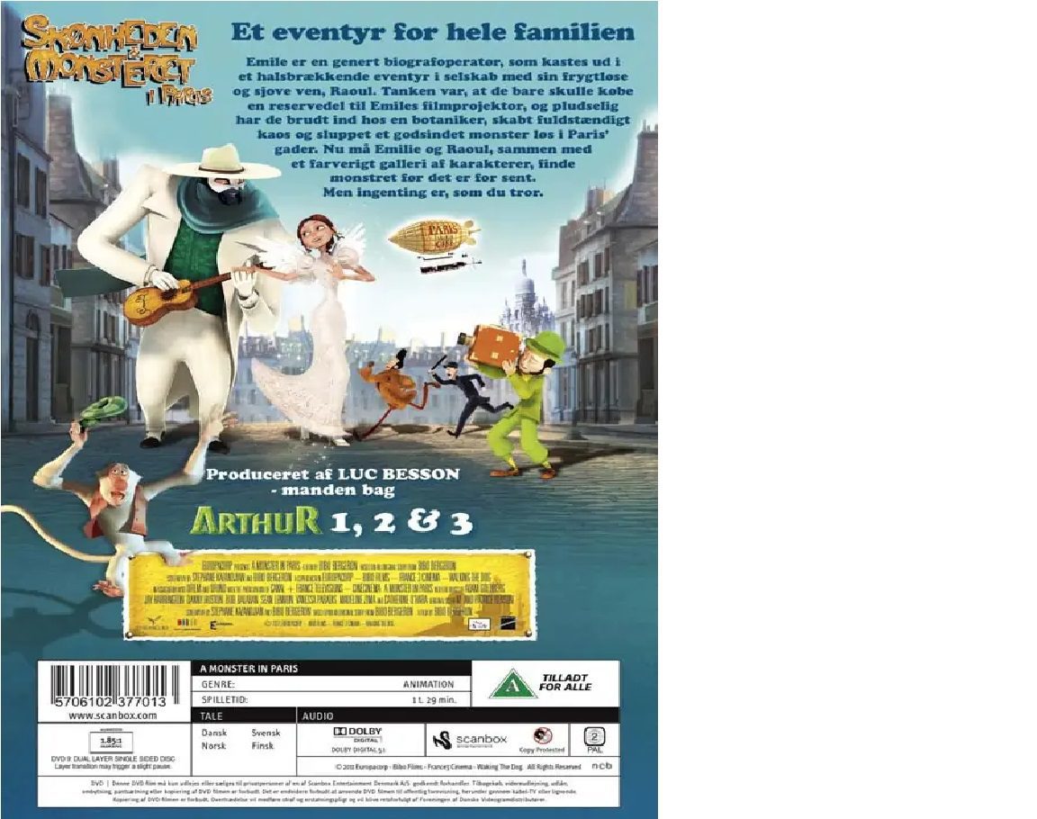 Skønheden & Monsteret i Paris - Dvd Film (2012) - Billede 2